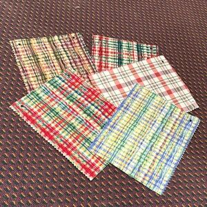 NWOT Colorful Plaid Fabric Swatches